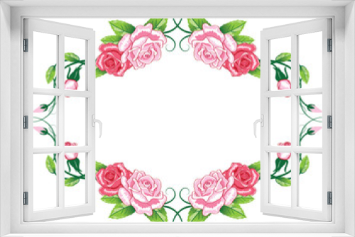 Fototapeta Naklejka Na Ścianę Okno 3D - Greeting floral rose card