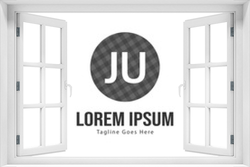 Initial JU logo template with modern frame. Minimalist JU letter logo vector illustration