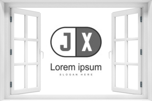 Initial JX logo template with modern frame. Minimalist JX letter logo vector illustration