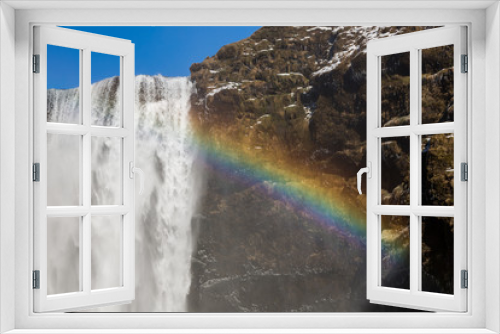 Fototapeta Naklejka Na Ścianę Okno 3D - Skogafoss - Wasserfall auf Island