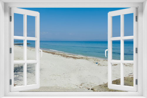 Fototapeta Naklejka Na Ścianę Okno 3D - Panoramic view of beach of resort of Kallithea, Chalkidiki, Greece