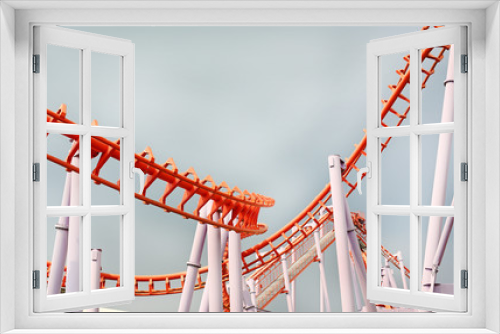Fototapeta Naklejka Na Ścianę Okno 3D - Roller coaster track.