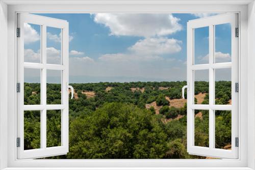 Fototapeta Naklejka Na Ścianę Okno 3D - Panoramic view of big maar in Odem forest, Israel