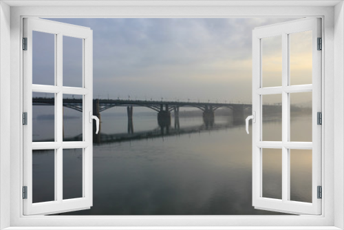 Fototapeta Naklejka Na Ścianę Okno 3D - bridge across the river ob in novosibirsk
