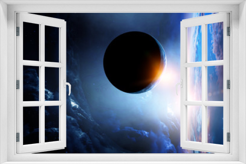 Fototapeta Naklejka Na Ścianę Okno 3D - Space beauty on planet orbit.