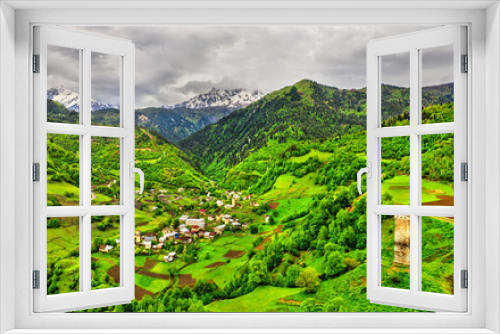 Fototapeta Naklejka Na Ścianę Okno 3D - Nakipari village in Upper Svaneti, Georgia
