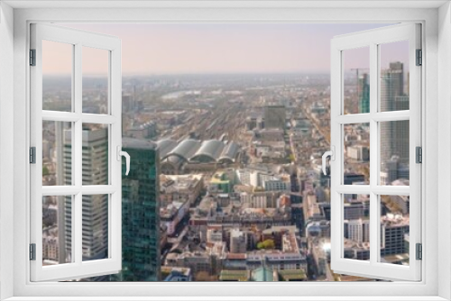 Fototapeta Naklejka Na Ścianę Okno 3D - Frankfurt am Main Panorama Bild Skyline Gebäudearchitektur,