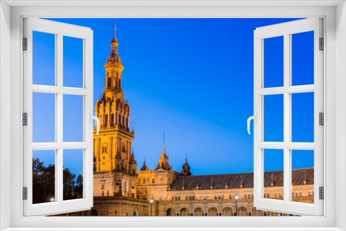 Fototapeta Naklejka Na Ścianę Okno 3D - Plaza de Espana square in Seville, Spain.