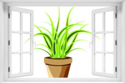 Fototapeta Naklejka Na Ścianę Okno 3D - Set of vector realistic detailed house plant for interior design and decoration.Tropical plant for interior decor of home or office.Unique artwork for your design.