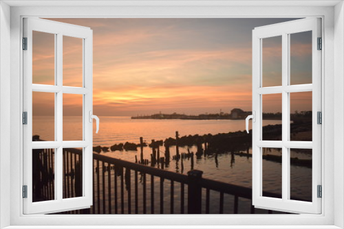 Fototapeta Naklejka Na Ścianę Okno 3D - Colorful Sunset at Sandy Hook -11