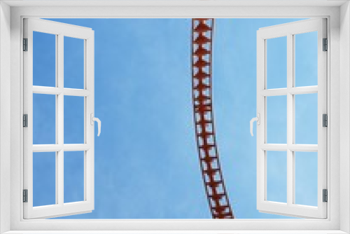 Fototapeta Naklejka Na Ścianę Okno 3D - coaster track on background of blue sky