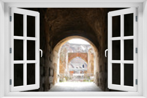 Fototapeta Naklejka Na Ścianę Okno 3D - Arched passage inside Roman Colloseum (Coliseum)