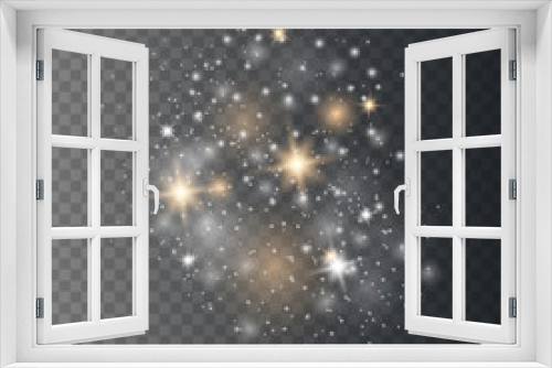 Fototapeta Naklejka Na Ścianę Okno 3D - White sparks glitter special light effect. 