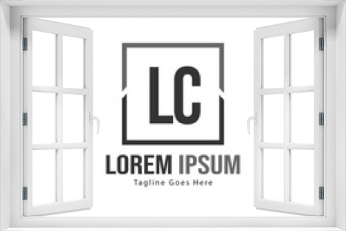 Initial LC logo template with modern frame. Minimalist LC letter logo vector illustration