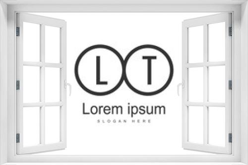 Initial LT logo template with modern frame. Minimalist LT letter logo vector illustration