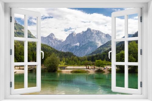 Fototapeta Naklejka Na Ścianę Okno 3D - View of Jasna lake in Julian Alps, Slovenia