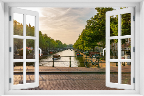 Fototapeta Naklejka Na Ścianę Okno 3D - Amsterdam bridge over canal