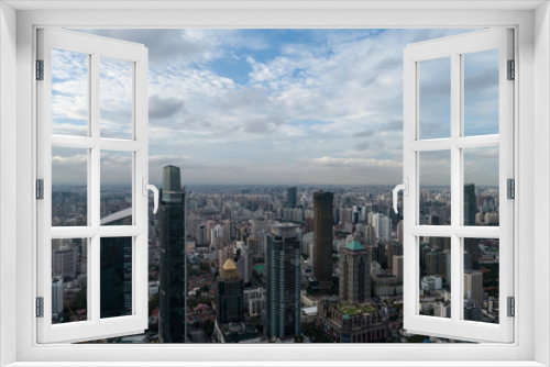 Fototapeta Naklejka Na Ścianę Okno 3D - Aerial View of Jing'an district in Shanghai city
