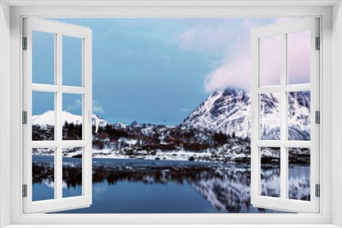Fototapeta Naklejka Na Ścianę Okno 3D - Winter Norway lake