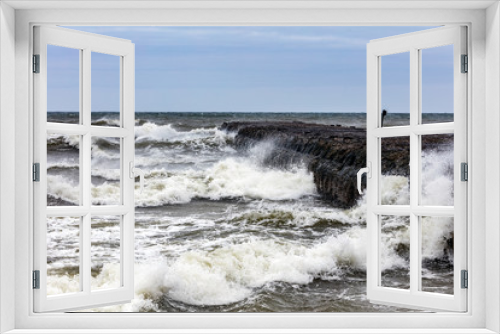 Fototapeta Naklejka Na Ścianę Okno 3D - Storm on the sea. Waves