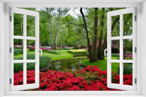 Fototapeta Naklejka Na Ścianę Okno 3D - Tulip Gardens,  Keukenhof Netherlands