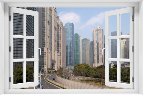 Fototapeta Naklejka Na Ścianę Okno 3D - Lujiazui financial district skyscrapers buildings landscape in Shanghai