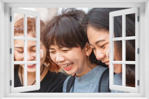 Happy group of women having fun