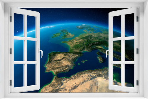 Fototapeta Naklejka Na Ścianę Okno 3D - Highly detailed Earth. Spain and the Mediterranean Sea