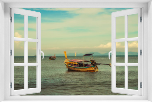 Fototapeta Naklejka Na Ścianę Okno 3D - Small fishing boats in  , Kabi Thailand