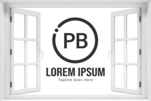 Initial PB logo template with modern frame. Minimalist PB letter logo vector illustration