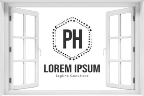 Initial PH logo template with modern frame. Minimalist PH letter logo vector illustration