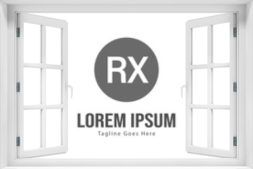 Initial RX logo template with modern frame. Minimalist RX letter logo vector illustration