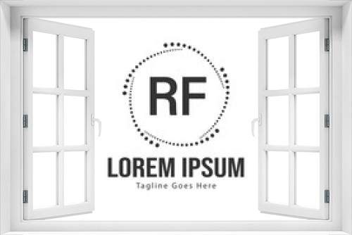 Initial RF logo template with modern frame. Minimalist RF letter logo vector illustration