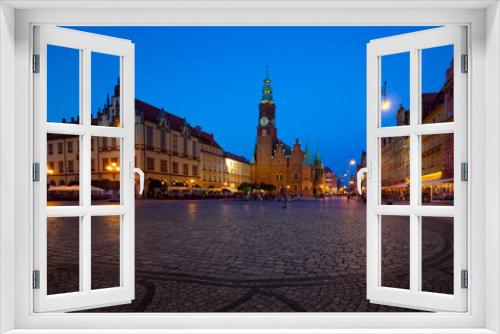 Fototapeta Naklejka Na Ścianę Okno 3D - Wroclaw by night. Old town square / city landscape