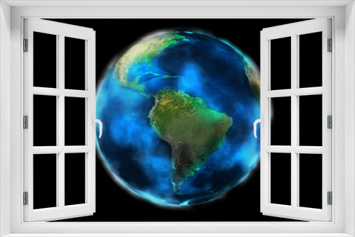 Fototapeta Naklejka Na Ścianę Okno 3D - The day half of the Earth from space showing North and South America.