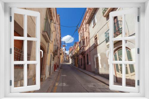Fototapeta Naklejka Na Ścianę Okno 3D - Street village view. El Papiol, Catalonia, Spain.
