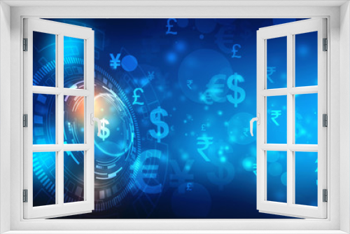 Fototapeta Naklejka Na Ścianę Okno 3D - Money transfer. Global Currency. Stock Exchange, Financial Background