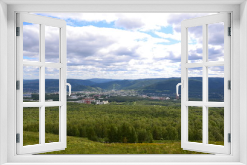 Fototapeta Naklejka Na Ścianę Okno 3D - панорама города