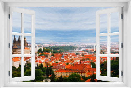 Fototapeta Naklejka Na Ścianę Okno 3D - Prague Skyline seen from Petrin Hill