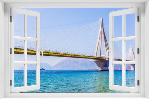 Fototapeta Naklejka Na Ścianę Okno 3D - Cable-stayed bridge over the Gulf of Corinth