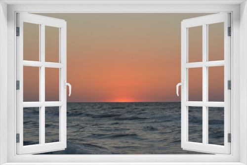 Fototapeta Naklejka Na Ścianę Okno 3D - The sun set over the sea