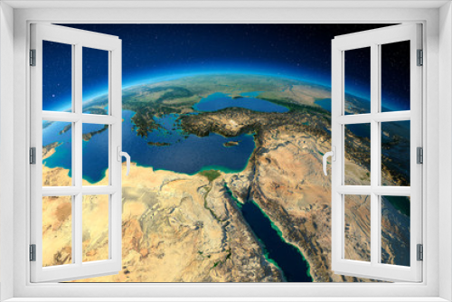 Fototapeta Naklejka Na Ścianę Okno 3D - Highly detailed Earth. Africa and Middle East