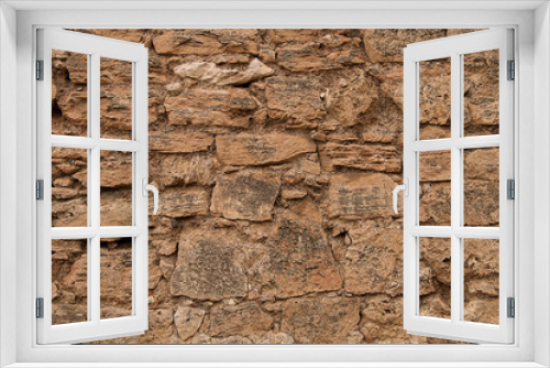Fototapeta Naklejka Na Ścianę Okno 3D - Background. Stone wall fragment texture