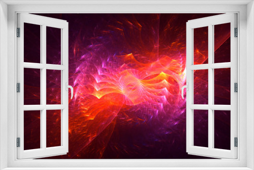 3D rendering abstract red fractal light background