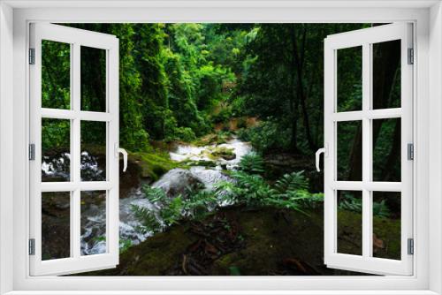 Fototapeta Naklejka Na Ścianę Okno 3D - Waterfalls in the rainy season, wetness in the rainy season