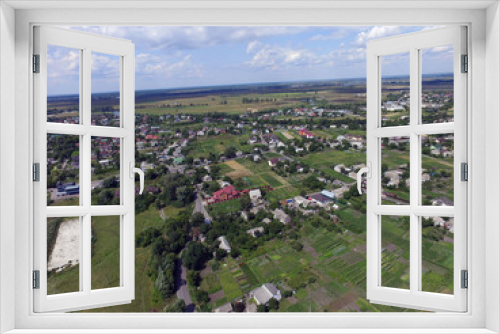 Fototapeta Naklejka Na Ścianę Okno 3D - Aerial view of the Saburb landscape (drone image).Kiev Region