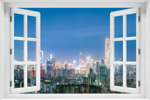 Fototapeta Naklejka Na Ścianę Okno 3D - Night scene of Futian District, Shenzhen, Guangdong, China