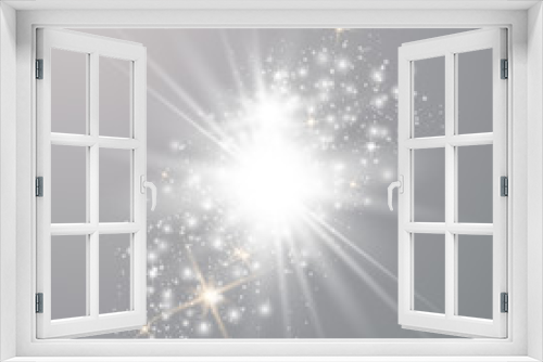 Fototapeta Naklejka Na Ścianę Okno 3D - White glowing light