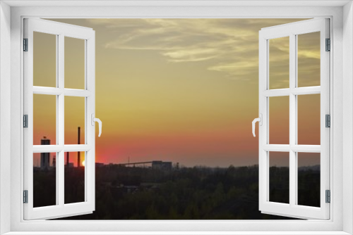 Fototapeta Naklejka Na Ścianę Okno 3D - Sunset over the mine