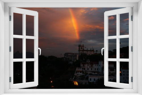 Fototapeta Naklejka Na Ścianę Okno 3D - Rainbow at the sunset